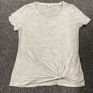 Multicolored Tie Front Short Sleeve T-Shirt